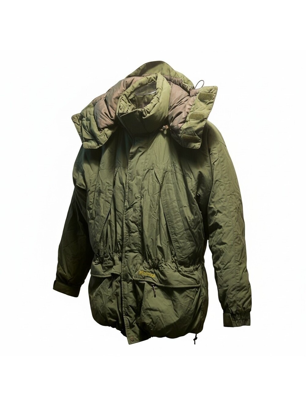 Marmot Jacket Mens M (Could Fit L) Goose Down 650 Fill MemBrain Hood Parka Coat